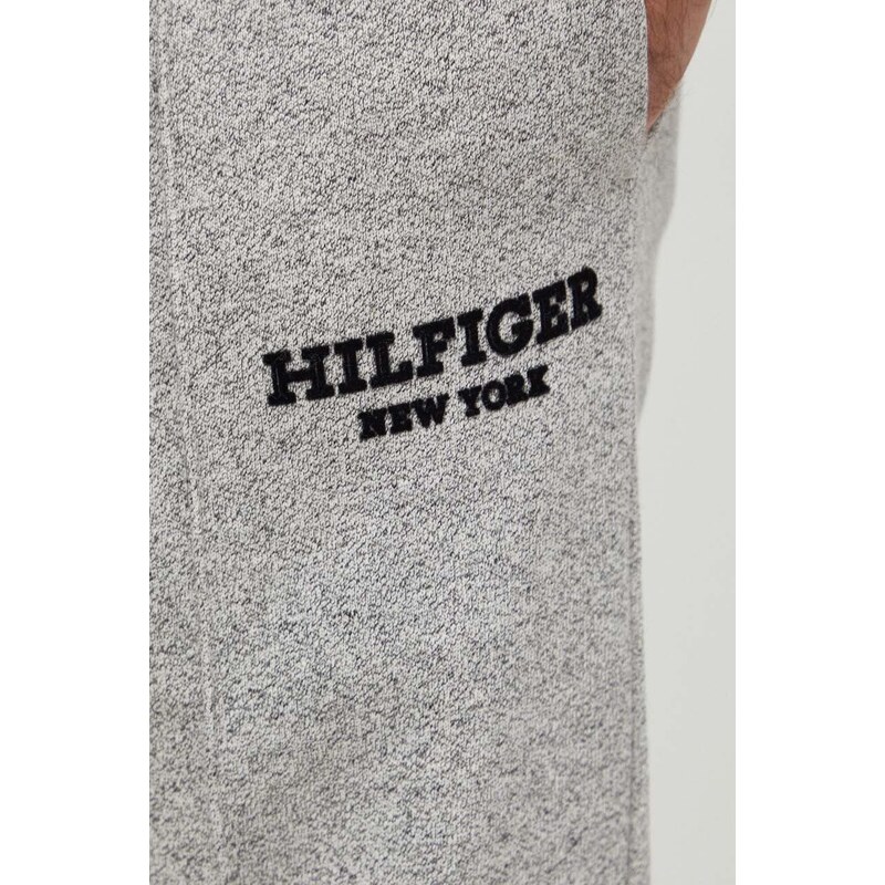 Tepláky Tommy Hilfiger šedá barva, vzorované