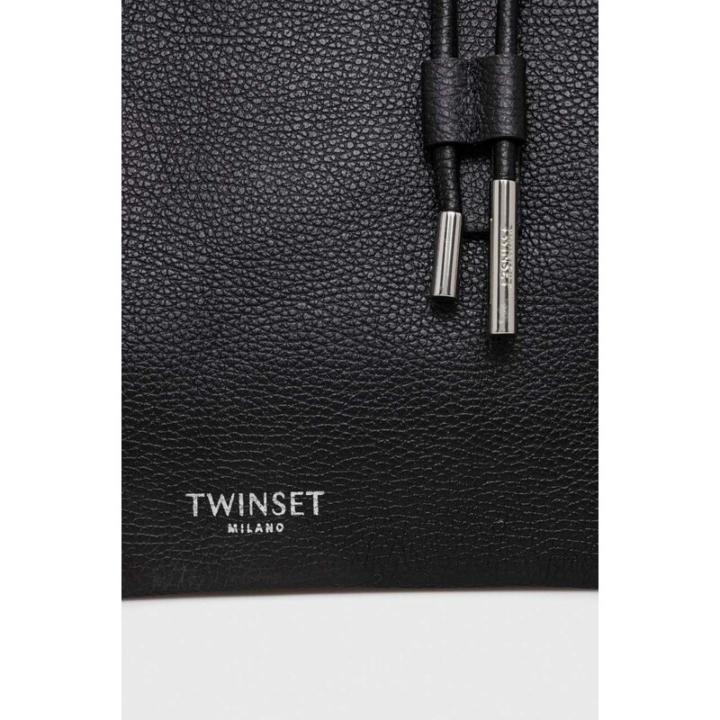 Kožená kabelka Twinset černá barva