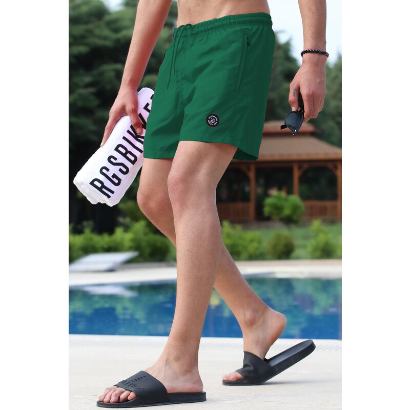 Madmext Men's Dark Green Basic Marine Shorts