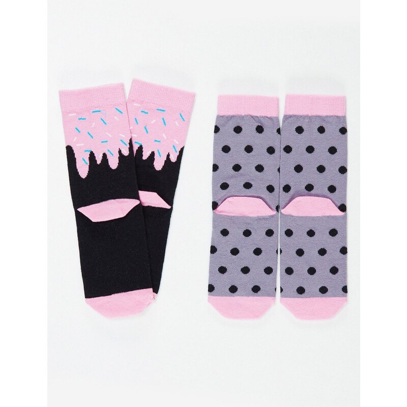 Denokids Panda & Crema Girls Socks Set 2