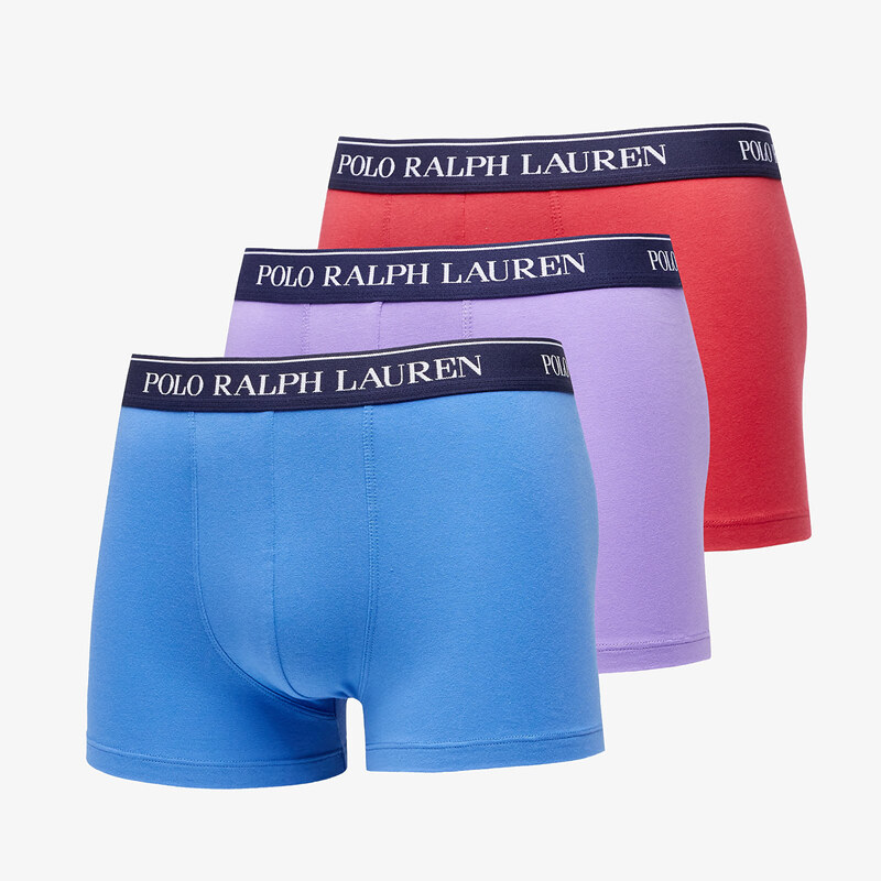 Boxerky Ralph Lauren Stretch Cotton Classic Trunk 3-Pack Blue/ Purple/ Red