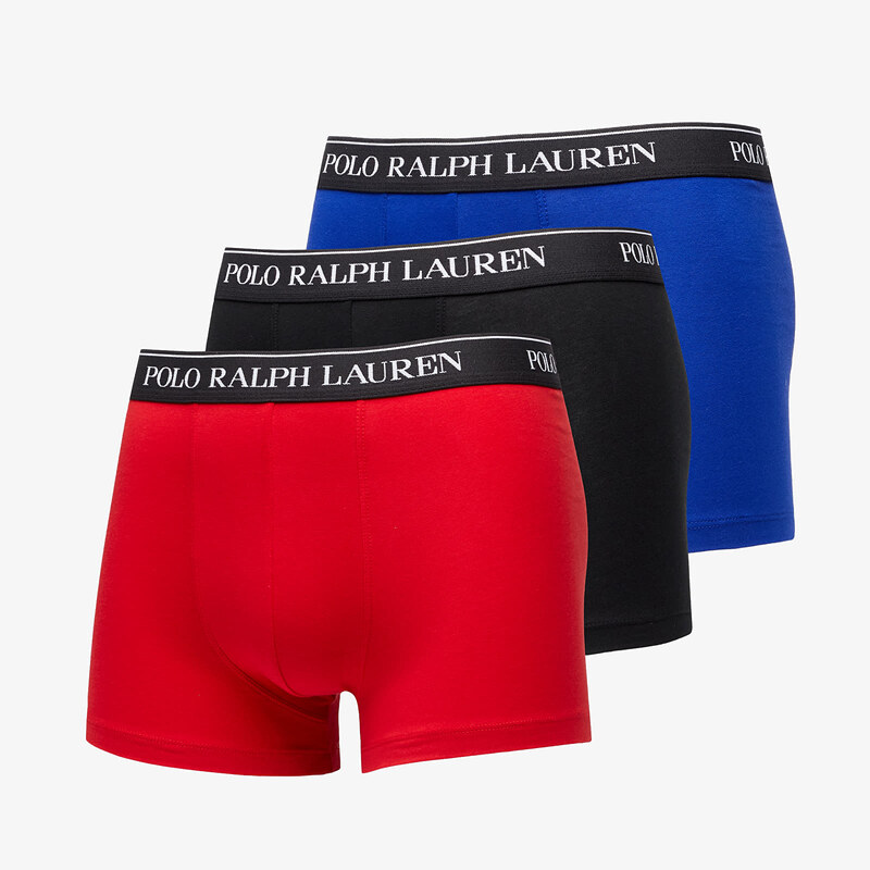 Boxerky Ralph Lauren Stretch Cotton Classic Trunk 3-Pack Blue/ Red/ Black