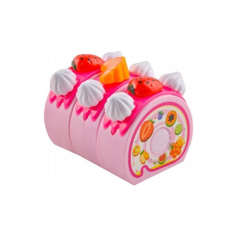 Kruzzel 22437 Dětský plastový narozeninový dort růžový 80 dílů