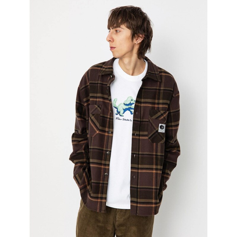 Polar Skate Mike Flannel (brown/mauve)hnědá