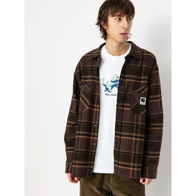 Polar Skate Mike Flannel (brown/mauve)hnědá