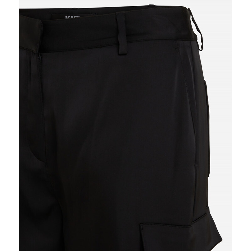 KALHOTY KARL LAGERFELD SATIN CARGO PANT