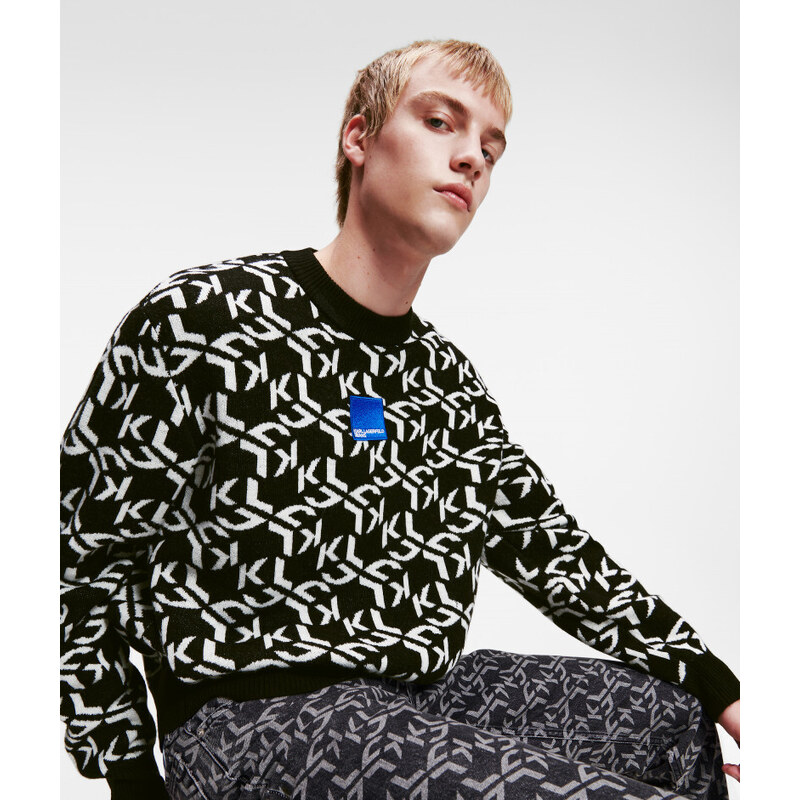 SVETR KARL LAGERFELD JEANS KLJ MONOGRAM JACQUARD SWEATER