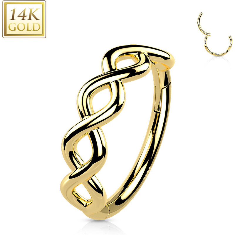 Atreya Kroužek ze 14 kt zlata 585/1000 s otevíráním proplétaný