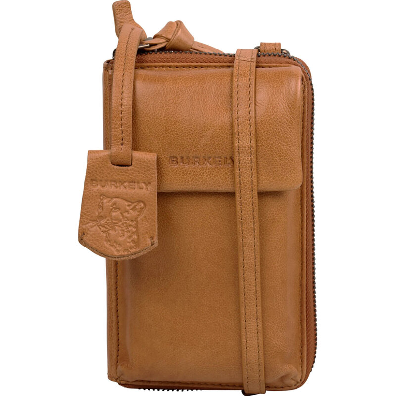 Dámská kožená crossbody kabelka s peněženkou Burkely Vida - koňak 95876605