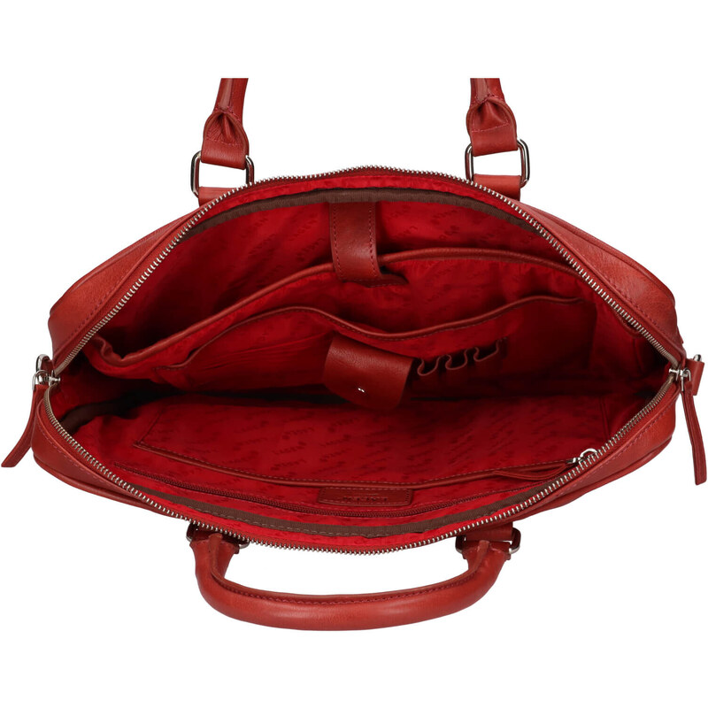 Kožená business taška Lagen Rennes - červená