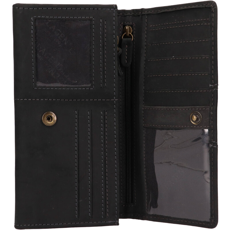 Dámská kožená peněženka Lagen Virag - černá