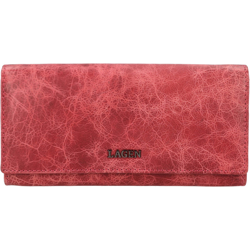 Malá dámská kožená peněženka Lagen Dorote - růžová