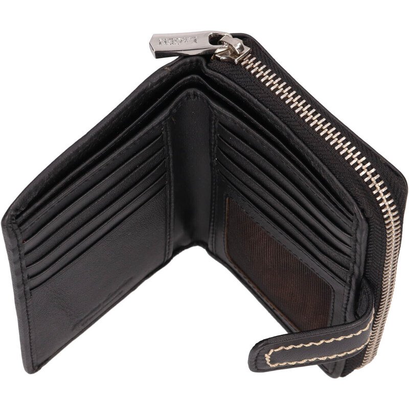 Malá dámská kožená peněženka Lagen Yola - černá