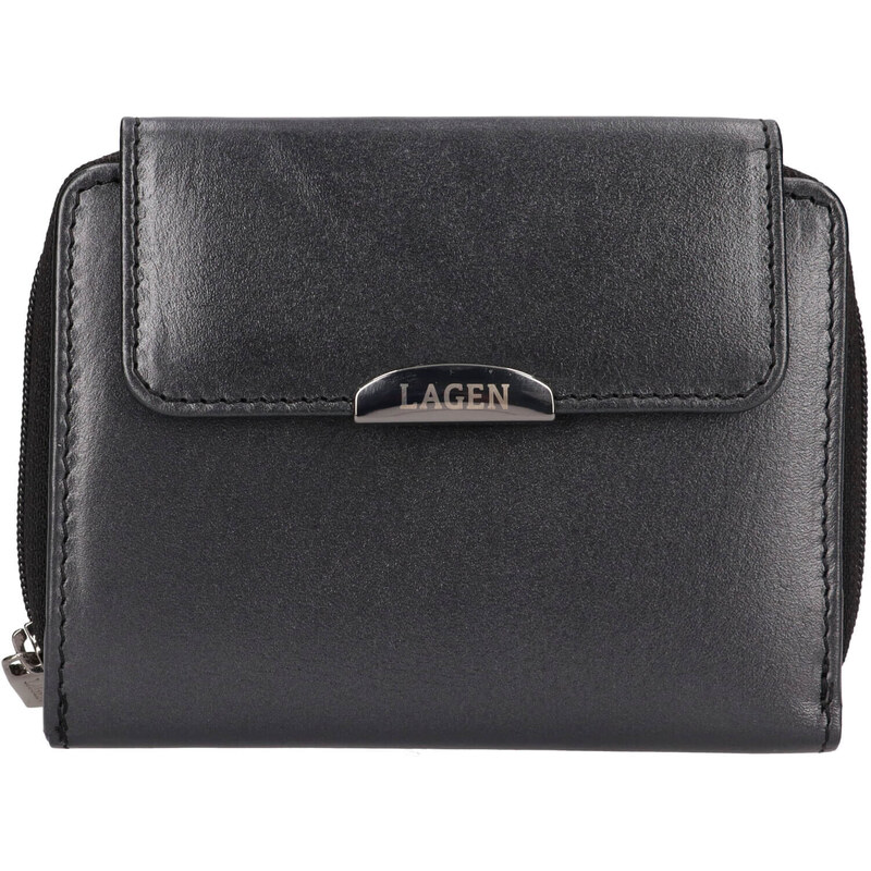 Malá dámská kožená peněženka Lagen Spare - černá