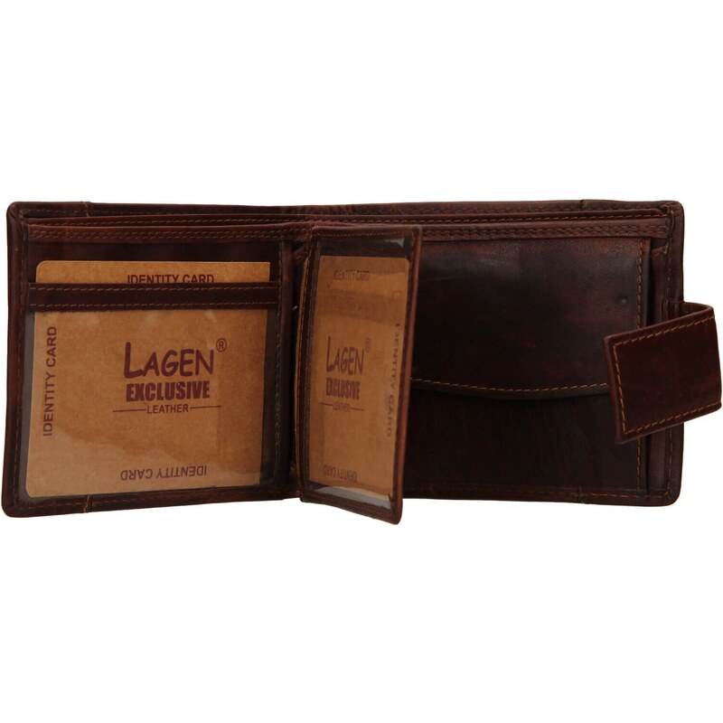 Pánská kožená peněženka Lagen Jacki - hnědá