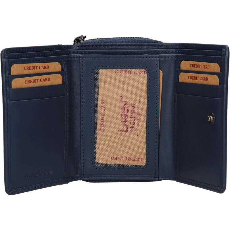 Dámská kožená peněženka Lagen Stelna - tmavě modrá