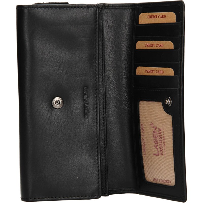 Dámská kožená peněženka Lagen Carlas - černá