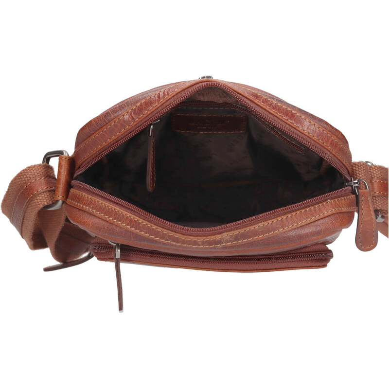 Pánská kožená taška přes rameno Lagen Čestmír - koňak