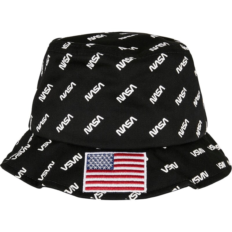 Mister Tee Černá čepice NASA Allover Bucket