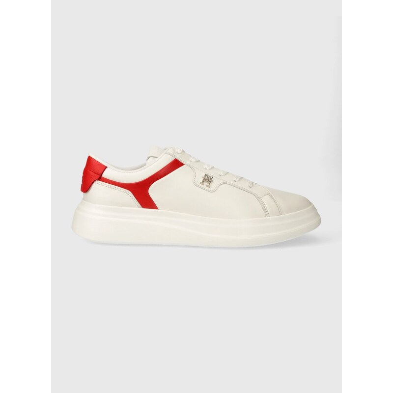 Kožené sneakers boty Tommy Hilfiger POINTY COURT SNEAKER béžová barva, FW0FW07460