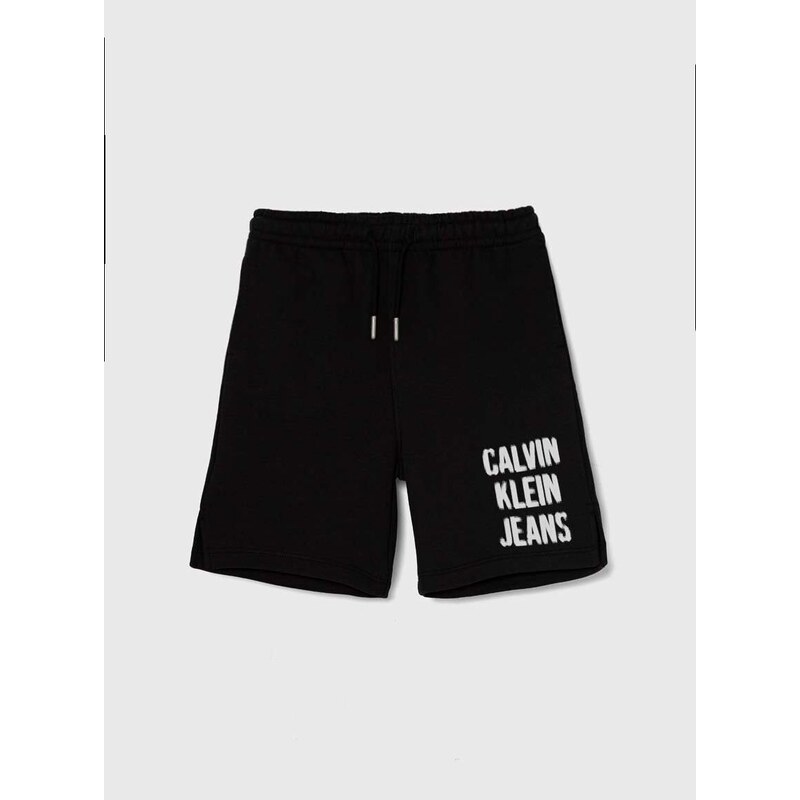 Dětské kraťasy Calvin Klein Jeans černá barva