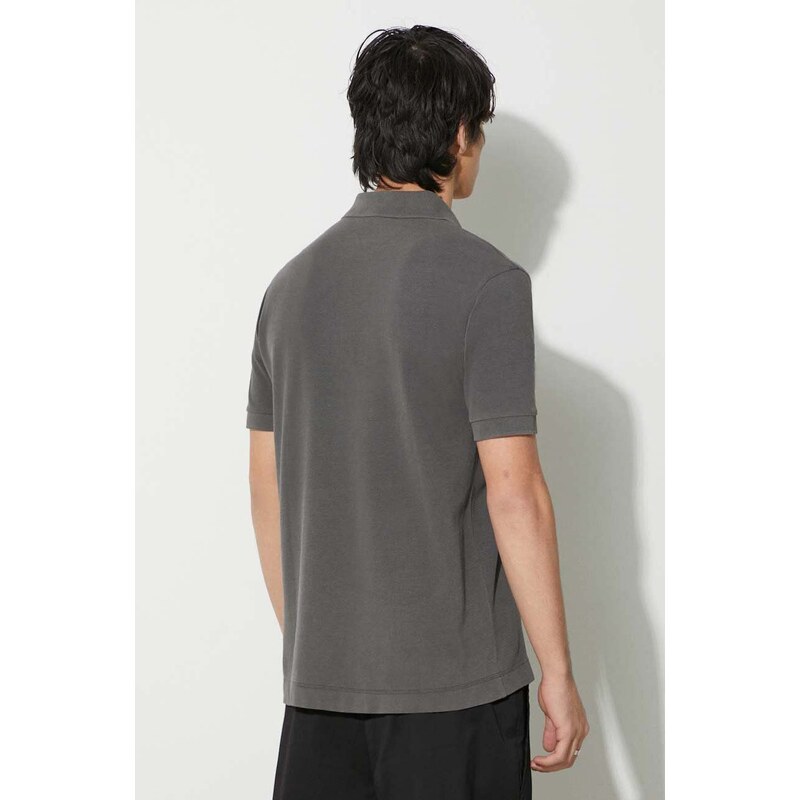 Bavlněné polo tričko Lacoste šedá barva, PH3450 S0I