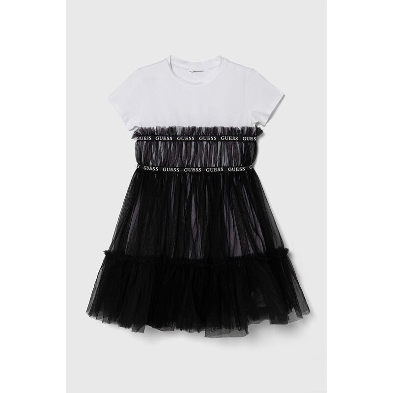 Dívčí šaty Guess černá barva, mini