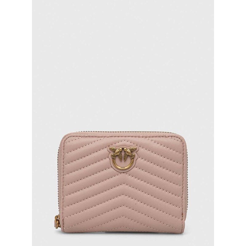 Kožená peněženka Pinko růžová barva, 100249.A0GK