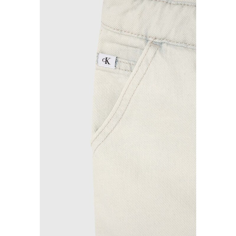 Dětské riflové šaty Calvin Klein Jeans bílá barva, mini