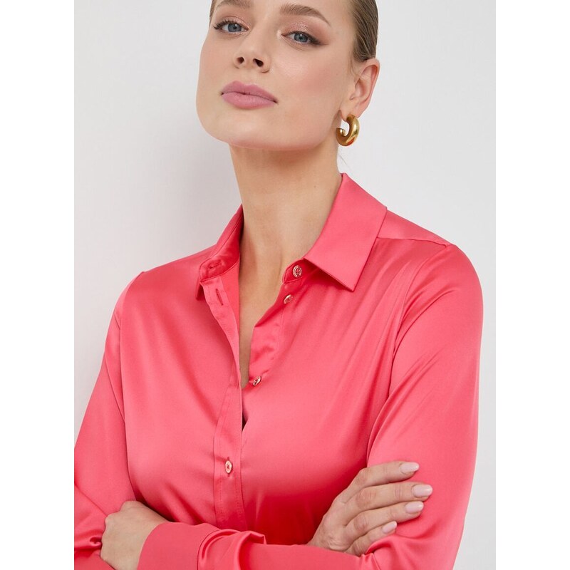 Košile Marciano Guess MELISSA dámská, růžová barva, regular, s klasickým límcem, 4RGH31 7008A