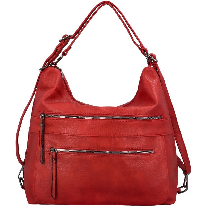 INT COMPANY Stylový dámský koženkový kabelko/batoh Irseya, červený