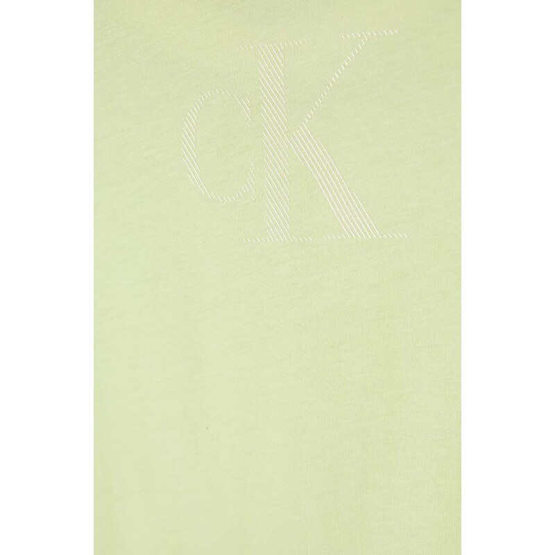 Dětské bavlněné tričko Calvin Klein Jeans zelená barva, s potiskem