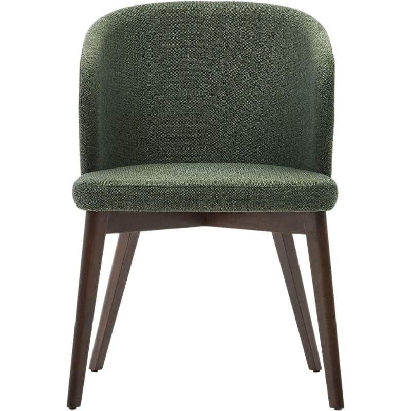 Zelená čalouněná jídelní židle Kave Home Darice s tmavou podnoží