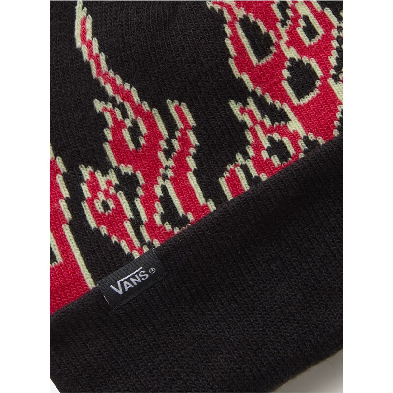 Černá klučičí čepice VANS UP IN FLAMES BEANIE - Kluci