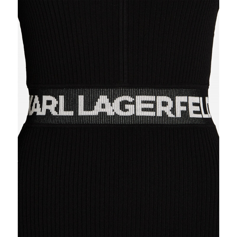 ŠATY KARL LAGERFELD LSLV LOGO KNIT DRESS