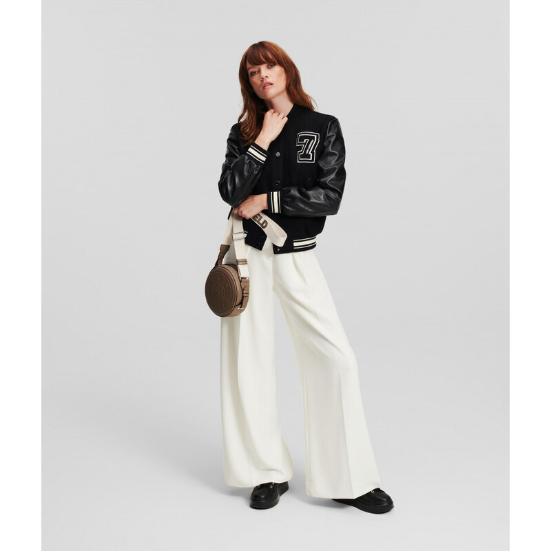 BUNDA KARL LAGERFELD WOOL & LEATHER VARSITY BOMBER