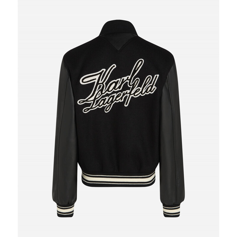 BUNDA KARL LAGERFELD WOOL & LEATHER VARSITY BOMBER