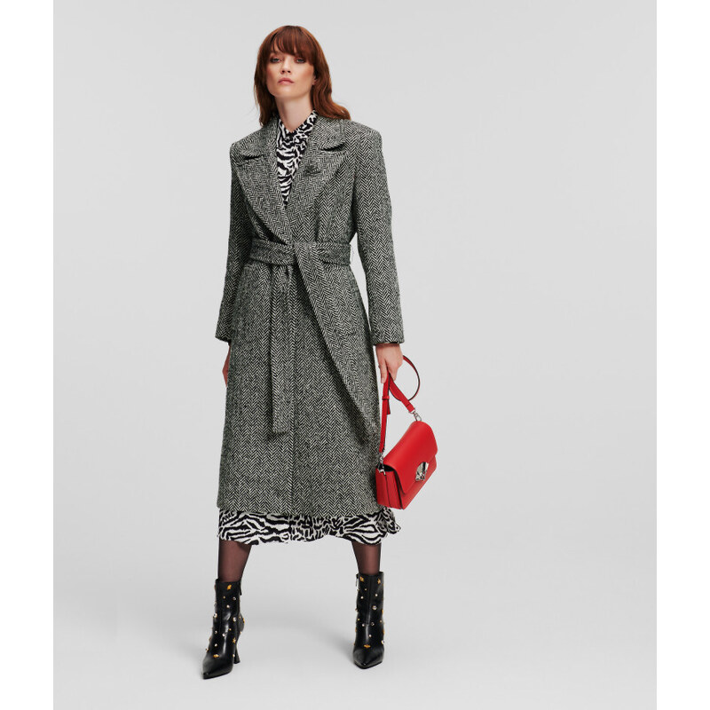 KABÁT KARL LAGERFELD HERRINGBONE COAT