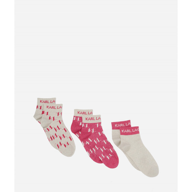 PONOŽKY 3-PACK KARL LAGERFELD K/MONOGRAM SHORT SOCKS 3P