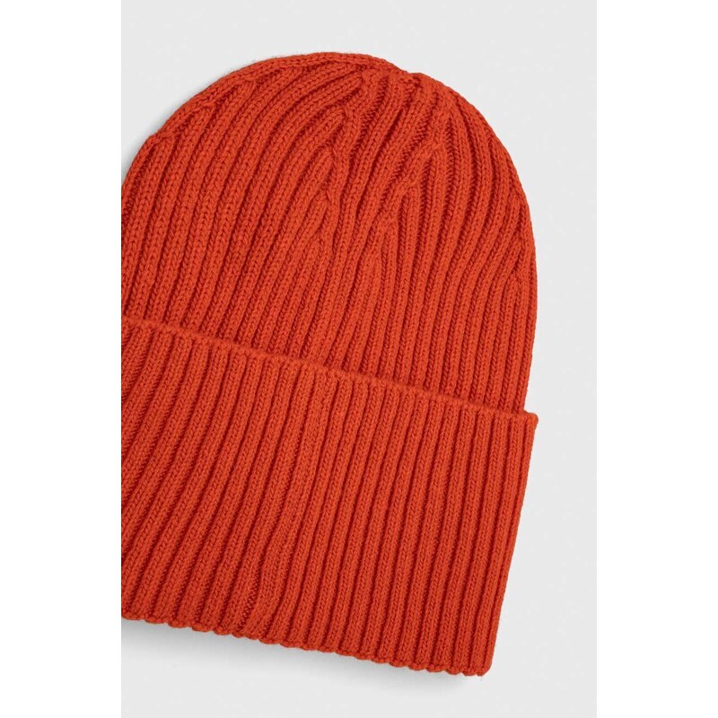 Čepice z vlněné směsi Calvin Klein oranžová barva