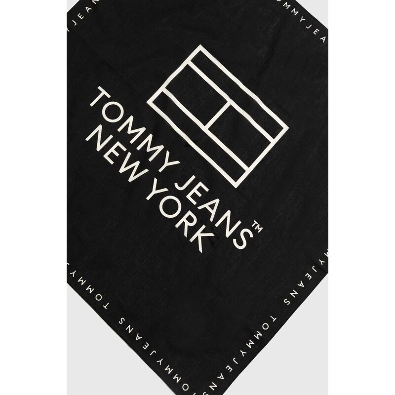 Bavlněný šátek Tommy Jeans černá barva