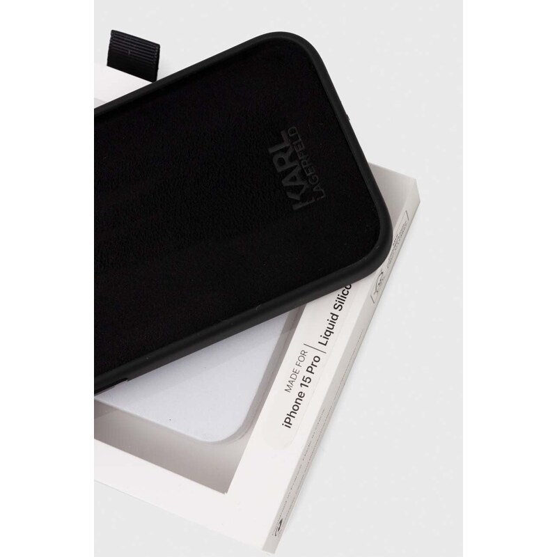 Obal na telefon Karl Lagerfeld iPhone 15 Pro 6.1'' černá barva