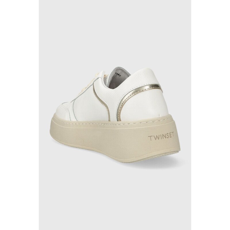 Kožené sneakers boty Twinset bílá barva, 241TCP060