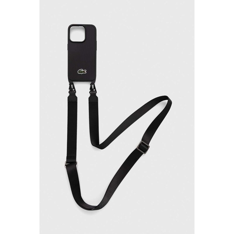Obal na telefon Lacoste iPhone 15 Pro 6.1" černá barva