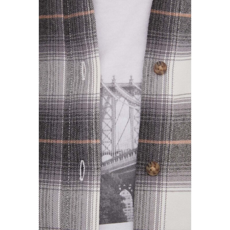 Košile Abercrombie & Fitch dámská, šedá barva, relaxed, s klasickým límcem