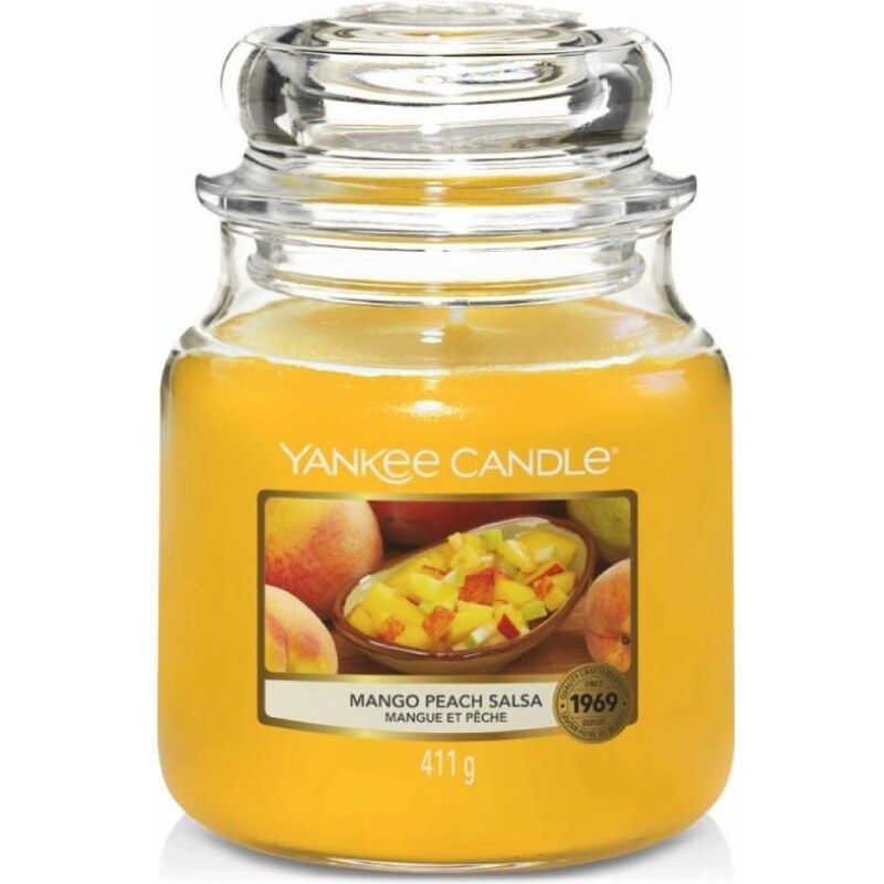 Yankee Candle vonná svíčka Classic ve skle střední Mango Peach Salsa