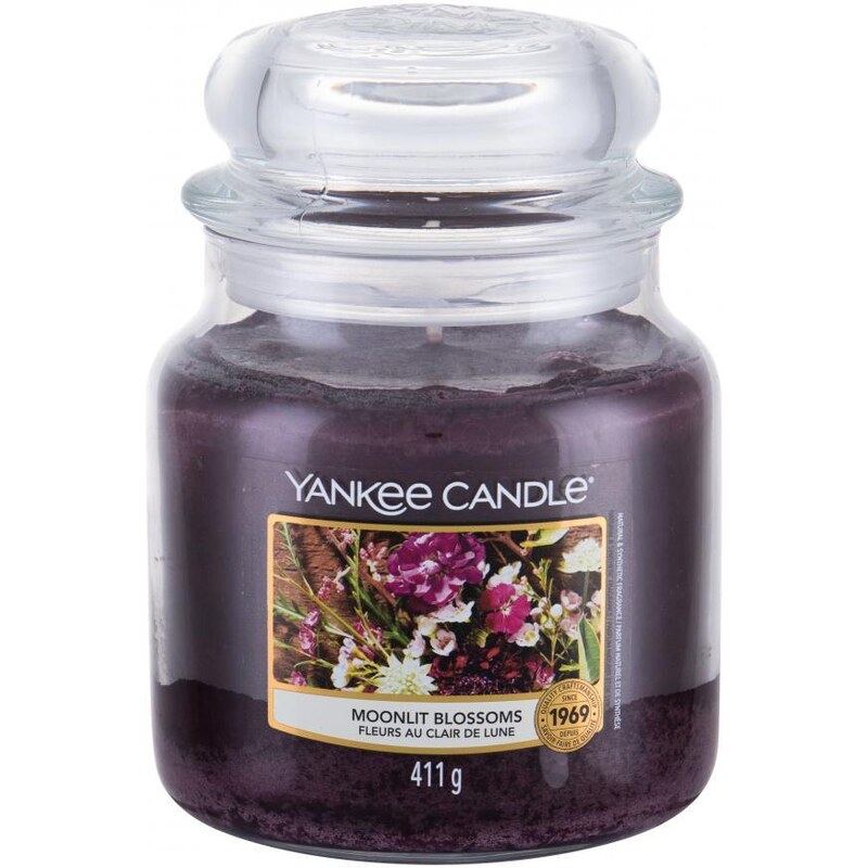 Yankee Candle vonná svíčka Classic ve skle střední Moonlit Blossoms 411 g