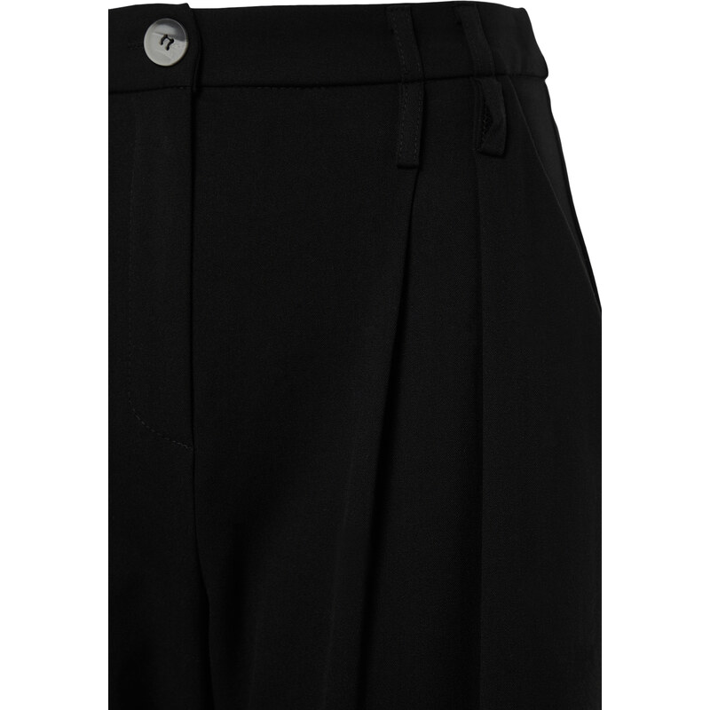 Trendyol Černé kalhoty se širokými nohavicemi s páskem