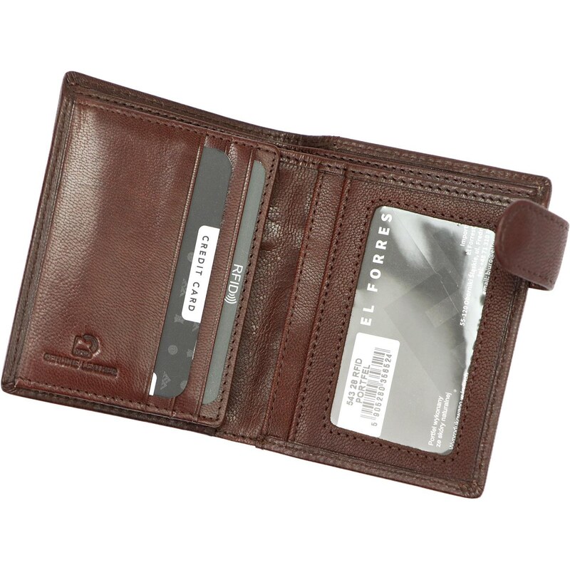 Pánská kožená peněženka EL FORREST 543-28 RFID hnědá
