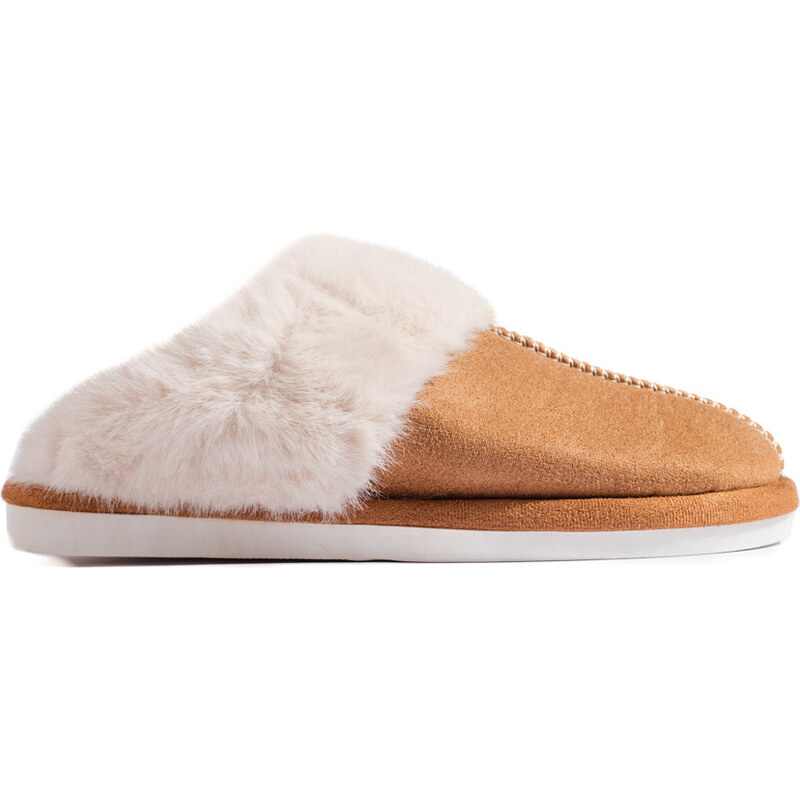 Women's fur slippers camel Shelvt